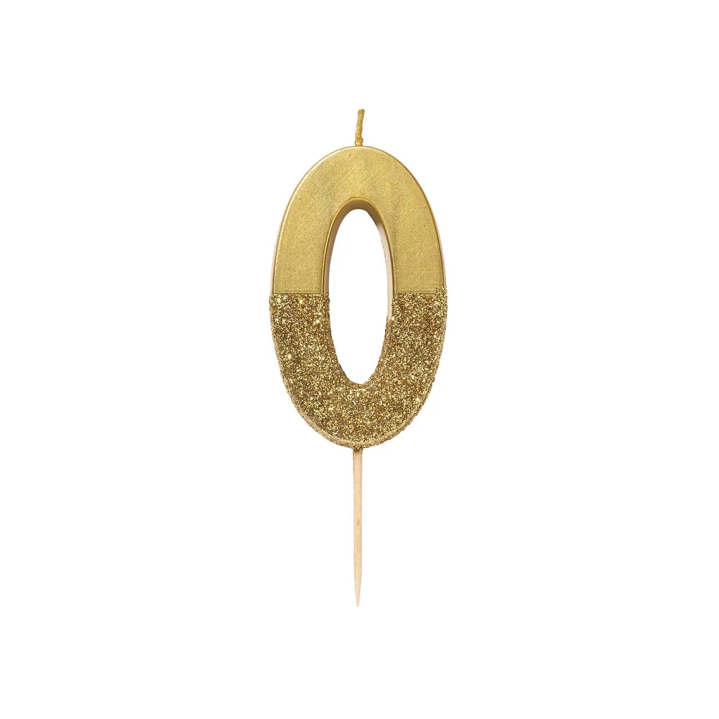 Gold Glitter Number Candle